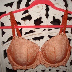 VICTORIA'S SECRET DREAM ANGELS BRA 32DDD RUST LACE